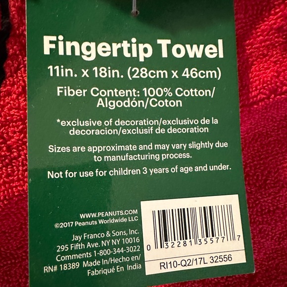 Peanuts Fingertip and Hand Towel - Picture 6 of 9